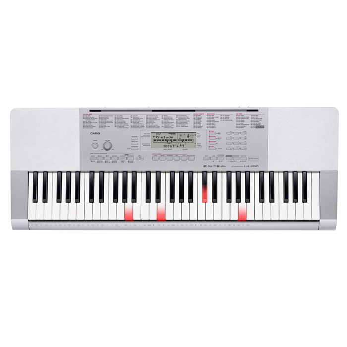 Casio LK-280 синтезаторLK-280 Casio LK-280 синтезаторLK-280Когда обучаешься чему-то новому, самое важное - это грамотный и чуткий наставник. Поэтому всем, кто захочет постичь азы музыки, ее магию и красоту, придется по вкусу новая модель - LK 280 - с 61 клавишей фортепианного типа, чувствительностью к касанию и подсветкой клавиатуры. В данном инструменте присутствует широчайший набор функций - от новой пошаговой системы обучения и SD слота для загрузки новых композиций до высококачественного звукового процессора AHL с 48-нотной полифонией и возможности создания собственных звуков (сэмплирования). Также в арсенале инструмента секвенсор (5 песен по 6 дорожек), возможность загрузки песен (до 10-ти), цифровые эффекты, авто гармонизатор, арпеджиатор, редактор стилей и многое другое.