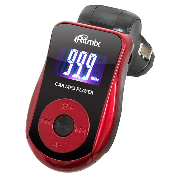 Ritmix FMT-A720 автомобильный FM-модулятор15116561 Ritmix FMT-A720 автомобильный FM-модулятор15116561Ritmix FMT-A720 – бюджетный FM-трансмиттер с цифровым высококонтрастным дисплеем. Такой дисплей очень удобен для контроля основных параметров устройства и позволяет не отвлекаться от дороги в условиях любой освещенности, поскольку символы на нём четкие и большого размера. Кнопки управления устройством удобно расположены по привычной схеме mp3-плеера – вокруг центральной кнопки. Модель имеет стильный корпус и специальное лаковое покрытие цветных вставок, выполненных в оттенке “Ferrari Red”. Трансмиттер оснащён слотами SD и USB для подключения различных носителей, имеется и линейный вход. В качестве внешних устройств могут выступать портативный плеер, смартфон, планшет, ноутбук и др.