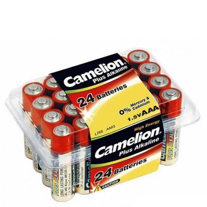 Camelion LR03-PB24 Plus, батарейки 1.5В, 24 шт7615 Camelion LR03-PB24 Plus, батарейки 1.5В, 24 шт7615Щелочные алкалиновые батарейки Camelion LR03-PB24 отличаются долгим сроком работы, подходят для -аудио -видео техники, а также другой электроники и бытовых приборов. Сделаны из качественных материалов.