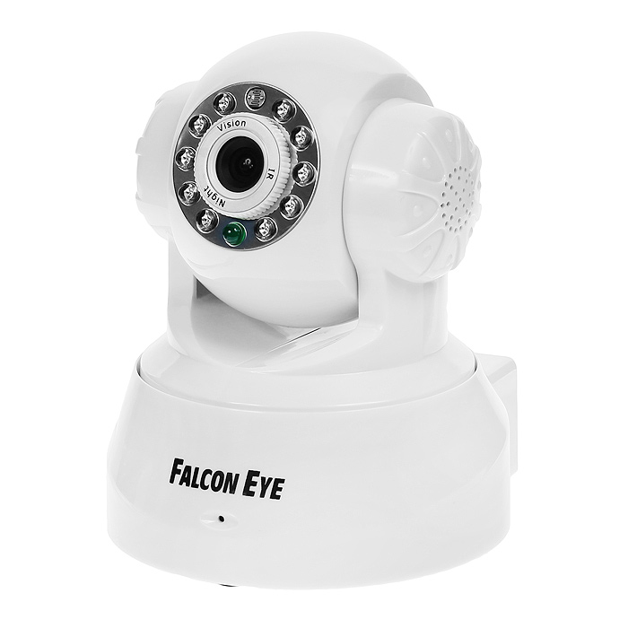 Falcon FE-MTR300, White поворотная беcпроводная камераFE-MTR300Wt Falcon FE-MTR300, White поворотная беcпроводная камераFE-MTR300WtБеспроводная поворотная Wi-Fi-IP-камера Falcon FE-MTR300 идеально подходит для осуществления видеонаблюдения в доме, квартире, офисе и других помещениях, где есть Интернет. Данная модель дает возможность удаленного просмотра происходящего на контролируемом объекте. Управляя устройством, вы можете удаленно поворачивать камеру и наблюдать за той точкой объекта, которая интересна в данный момент времени. Данная функция возможна благодаря повороту камеры на 340° по горизонтали 90° по вертикали. Встроенные микрофон и динамик позволяет не только слушать, но и общаться с наблюдаемыми людьми. Благодаря инфракрасной подсветке существует возможность производить видеонаблюдение в темное время суток и при полном отсутствии освещения. Передача звука 2-х стороннее аудио Поворот/наклон камеры Угол поворота камеры по горизонтали 340°, по вертикали 90° Wi-Fi IEEE 802.11b/g LAN RJ-45 (10BASE-T/100BASE-TX) Тревога 5 уровней чувствительности ...