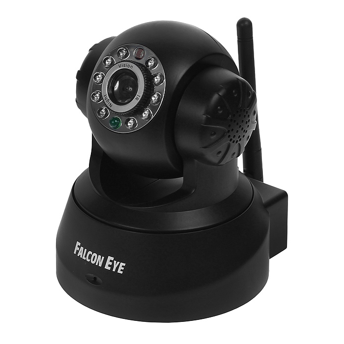 Falcon FE-MTR300, Black поворотная беcпроводная камераFE-MTR300Bl Falcon FE-MTR300, Black поворотная беcпроводная камераFE-MTR300BlБеспроводная поворотная Wi-Fi-IP-камера Falcon FE-MTR300 идеально подходит для осуществления видеонаблюдения в доме, квартире, офисе и других помещениях, где есть Интернет. Данная модель дает возможность удаленного просмотра происходящего на контролируемом объекте. Управляя устройством, вы можете удаленно поворачивать камеру и наблюдать за той точкой объекта, которая интересна в данный момент времени. Данная функция возможна благодаря повороту камеры на 340° по горизонтали 90° по вертикали. Встроенные микрофон и динамик позволяет не только слушать, но и общаться с наблюдаемыми людьми. Благодаря инфракрасной подсветке существует возможность производить видеонаблюдение в темное время суток и при полном отсутствии освещения. Передача звука 2-х стороннее аудио Поворот/наклон камеры Угол поворота камеры по горизонтали 340°, по вертикали 90° Wi-Fi IEEE 802.11b/g LAN RJ-45 (10BASE-T/100BASE-TX) Тревога 5 уровней чувствительности ...