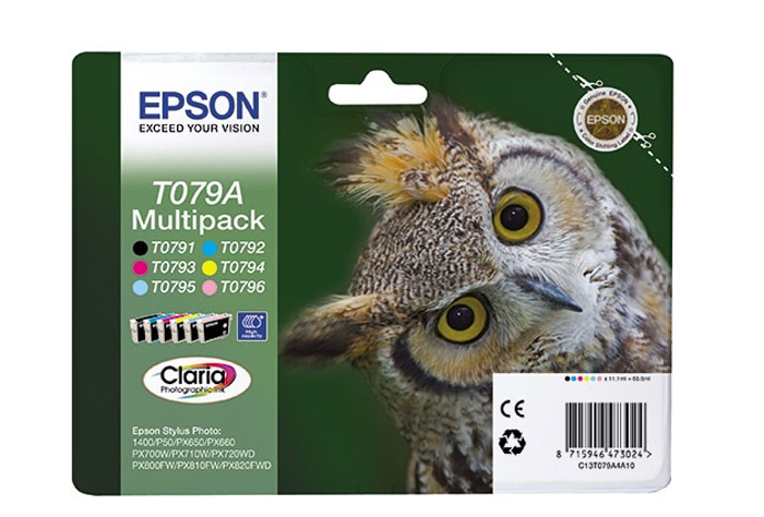 Epson T079A Multipack (C13T079A4A10) комплект картриджей для Stylus Photo P50/PX660C13T079A4A10 Epson T079A Multipack (C13T079A4A10) комплект картриджей для Stylus Photo P50/PX660C13T079A4A10Экономичный набор из шести картриджей повышенной емкости Epson T079A. Компания Epson производит картриджи для струйной печати с ресурсом, соответствующим стандартам ISO/IEC FCD 24711 и 24712. Во всем мире новая методика ISO признана наиболее достоверной методикой тестирования струйных принтеров в стандартных условиях с целью сравнения ресурса различных принтеров.