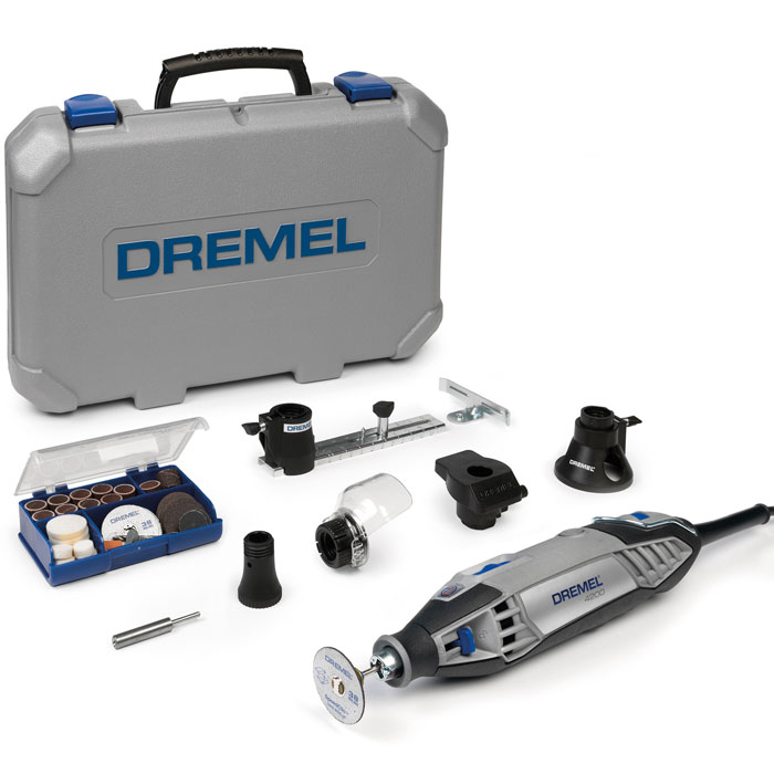 Гравер Dremel 4200-4/75 (F0134200JD)F0134200JD Гравер Dremel 4200-4/75 (F0134200JD)F0134200JDМногофункциональный инструмент Dremel 4200-4/75 (F0134200JD). Этот комплект включает в себя предыдущие модели Dremel 4200 с EZ Change - первое в мире изобретение с системой быстрой замены для мультифункционального инструмента. Кроме того, в комплект входят 4 приспособления: шаблон для резки, прямой и дисковый нож, формующая платформа и приставка Comfort Guard. Наряду с этими насадками также включены 75 оригинальных принадлежностей Dremel. Система быстрой замены насадок EZ Change. Бесступенчатый регулятор числа оборотов. Рукоятка с мягкой накладкой для комфортной работы. Отдельный выключатель для простоты использования. Константная электроника обеспечивает необходимый крутящий момент и увеличивает производительность. Не совместим с насадками 628, 4485 и 4486.