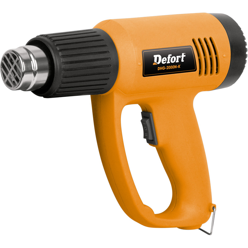 Строительный фен Defort DHG-2000N-K93720490 Строительный фен Defort DHG-2000N-K93720490Фен технический Defort DHG-2000N-K поможет быстро и качественно снять старую масляную краску с деревянных поверхностей, высушить небольшой объект, нагреть термоусадочную трубку. Фен имеет два режима работы и устройство, защищающее от перегрева. Фен отличаются оригинальным дизайном, конструкция рукоятки предохраняет руку пользователя от контакта с обрабатываемой поверхностью.