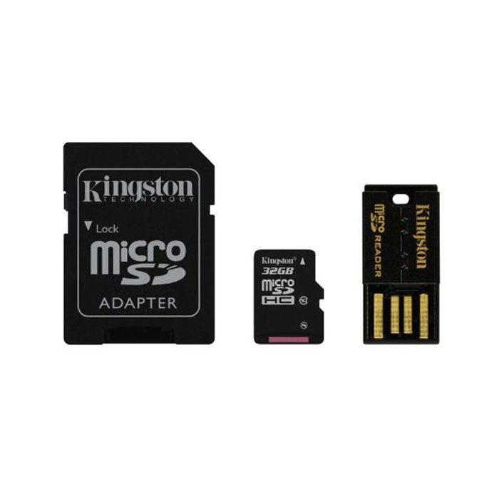 Kingston Mobility Kit microSDHC Class 10 32GB (MBLY10G2/32GB) карта памяти + адаптерMBLY10G2/32GB Kingston Mobility Kit microSDHC Class 10 32GB (MBLY10G2/32GB) карта памяти + адаптерMBLY10G2/32GBKingston Mobility Kit microSDHC Class 10 - карта памяти для различных фото и видео устройств. В комплекте присутствует адаптер, позволяющий использовать ее в любых устройствах с USB разъемом и адаптером.