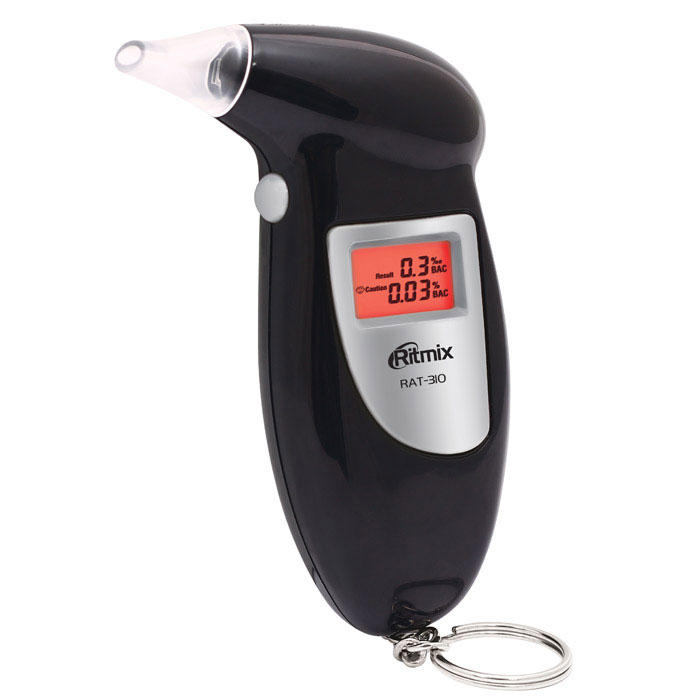 Ritmix RAT-310 алкотестер15115895 Ritmix RAT-310 алкотестер15115895Алкотестер Ritmix RAT-310 предназначен для проведения персонального измерения концентрации алкоголя в парах выдыхаемого воздуха. Прибор пересчитывает полученные данные на концентрацию алкоголя в крови и выдает результат на цифровой дисплей.