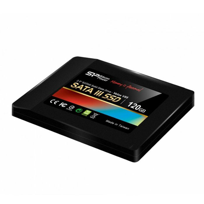 Silicon Power Velox V55 120GB (SP120GBSS3V55S25) SSD накопительSP120GBSS3V55S25 Silicon Power Velox V55 120GB (SP120GBSS3V55S25) SSD накопительSP120GBSS3V55S25Твердотельный накопитель Silicon Power Velox V55 использует высокоскоростной интерфейс SATA III 6 Гбит/с и имеет высокую производительность при записи и чтении. Совмещая высокую производительность и доступную цену V55 являются идеальным решением для обновления системы Вашего компьютера. Скорости чтения и записи в два раза превышают производительность интерфейса SATA II и в 4 раза – производительность традиционных жестких дисков. Velox V55 является более надежным и прочным по сравнению с традиционными жесткими дисками. Диск также отличается устойчивостью к ударам и вибрациям, так как не содержит двигающихся частей. Дополнительно: • Тип интерфейса NAND Flash памяти: асинхронный • Устойчивость к вибрации: 20G • Устойчивость к ударам: 1500G (максимальная) • Адаптер для установки SSD накопителей в отсек 3.5