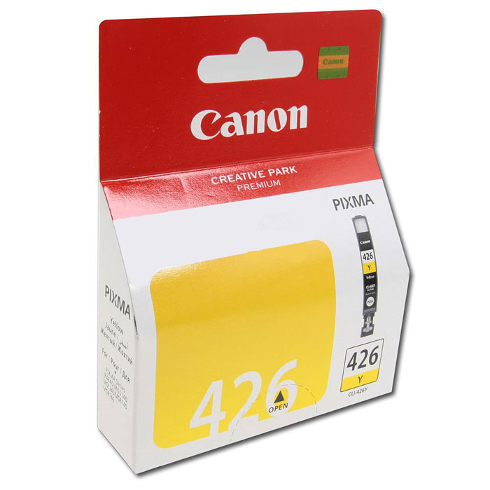 Canon CLI-426Y картридж, Yellow4559B001 Canon CLI-426Y картридж, Yellow4559B001Картридж с чернилами Canon CLI-426 предназначен для струйных принтеров Canon. Ресурс чернильниц сильно зависит от содержания печатаемого документа и установленного качества печати.