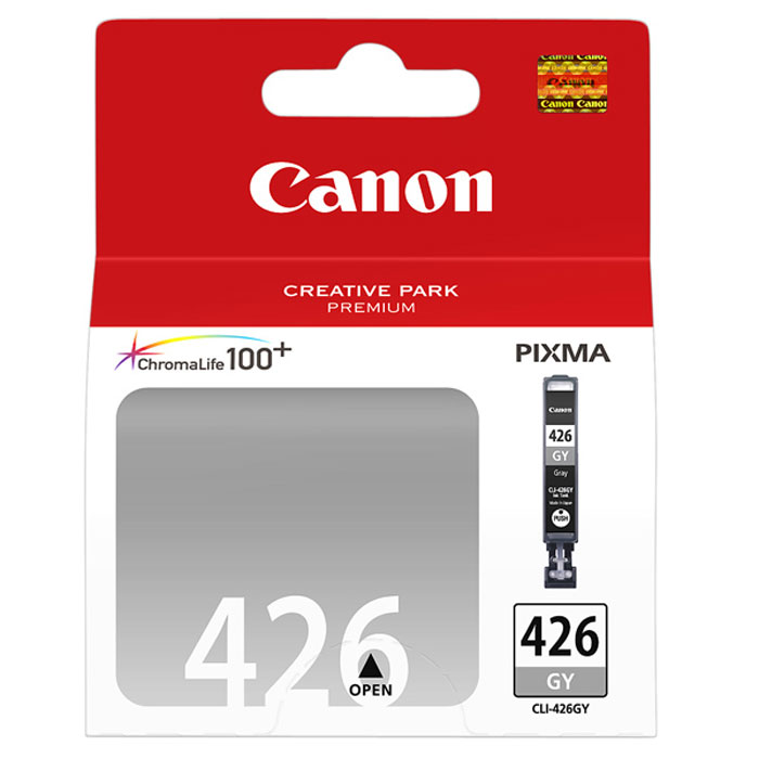 Canon CLI-426GY картридж, Grey4560B001 Canon CLI-426GY картридж, Grey4560B001Картридж с чернилами Canon CLI-426 предназначен для струйных принтеров Canon. Ресурс чернильниц сильно зависит от содержания печатаемого документа и установленного качества печати.