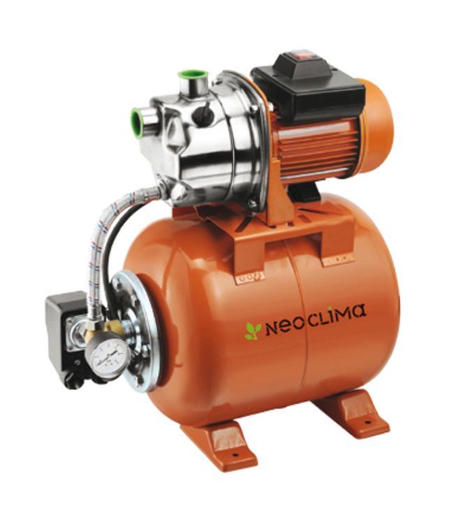 Насос NeoclimaGP 1000/20 N20627 Насос NeoclimaGP 1000/20 N20627Насосная станция Neoclima GP 1000/20 N - это поверхностный насос-автомат, оснащенный напорным гидробаком и автоматической системой управления. Благодаря износостойким и высокопрочным материалам достигается высокая прочность агрегата и эффективная, длительная, бесперебойная эксплуатация. Защита от перегрева электродвигателя осуществляется благодаря встроенному вентилятору.