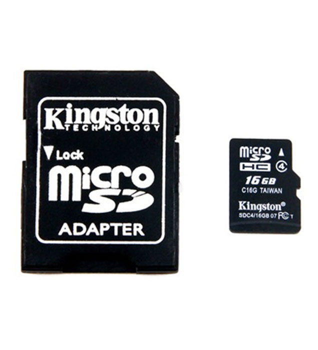 Kingston microSDHC Class 4 16GB карта памяти с адаптером Kingston microSDHC Class 4 16GB карта памяти с адаптером