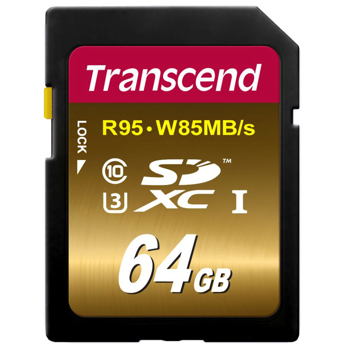 Transcend SDXC Class 10 UHS-I U3Х 64GB карта памятиTS64GSDU3X Transcend SDXC Class 10 UHS-I U3Х 64GB карта памятиTS64GSDU3XКарты памяти Transcend SDHC UHS-I Speed Class 3 (U3) способны с легкостью справиться с потоками данных, генерируемыми цифровыми камерами, совместимыми со стандартом UHS-I. Благодаря рекордным скоростям чтения и записи, которые достигают 95 и 85 МБ/с, соответственно, они позволяют записывать видео сверхвысокого разрешения 4K и существенно сэкономить время, требуемое на переписывание видео на компьютер. Встроенная технология ECC позволяет обнаруживать и исправлять ошибки при передаче данных. Эксклюзивная программа RecoveRx обеспечивает надежное восстановление удаленных и утраченных данных с портативных носителей. Внимание: перед оформлением заказа, убедитесь в поддержке Вашим электронным устройством карт памяти данного объема.