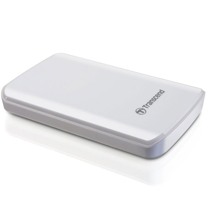 Transcend StoreJet 25D3 1TB, White внешний накопитель (TS1TSJ25D3W)TS1TSJ25D3W Transcend StoreJet 25D3 1TB, White внешний накопитель (TS1TSJ25D3W)TS1TSJ25D3WОдно из первых периферийных устройств, совместимых с USB 3.0 - это 2,5-дюймовый ударопрочный портативный жесткий диск Transcend StoreJet 25D3. Модель SuperSpeed USB 3.0 отличается более высокой производительностью, чем внешние жесткие диски с интерфейсом USB 2.0. Скорость передачи данных в реальных условиях достигает 90 МБ/с. StoreJet 25D3 представляет собой высокоскоростное и долговечное решение для работы со сложными современными устройствами благодаря повышенной скорости передачи данных и усовершенствованной конструкции. StoreJet 25D3 обратно совместим с интерфейсом USB 2.0, что дает возможность пользователям получить доступ к файлам практически с любого компьютера. Благодаря многоцветному светодиодному индикатору USB 3.0/2.0 можно с легкостью определить тип текущего соединения накопителя. При подключении по USB 2.0 индикатор будет оранжевым, при подключении по USB 3.0 индикатор будет синим. Под внешне хрупким корпусом с блестящим покрытием находится...