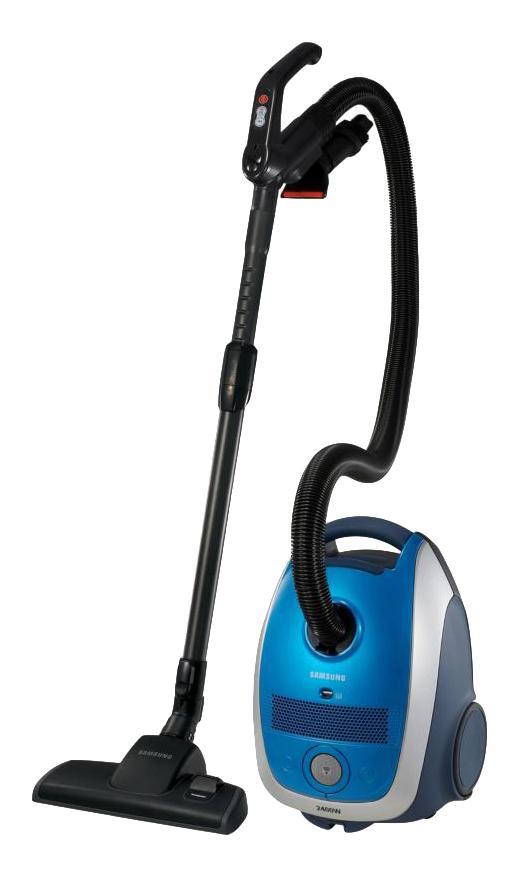 Samsung SC-61B4, Blue пылесосSC-61B4 Blue Samsung SC-61B4, Blue пылесосSC-61B4 BlueЧисто и экологично. Проявляя заботу об охране окружающей среды, компания Samsung с гордостью представляет технологию Eco-wave, одно из самых эффективных экологичных решений, используемых в современных пылесосах . Мы начали с создания пылесосов мощностью от 1400 Вт., но обладающих эффективностью, присущей пылесосам мощностью 2200 Вт.. Тюею мы обеспечили уменьшение энергопотребления на 30%. Если добавить к этому меньшее количество пыли на выходе пылесоса, меньше уровень рабочего шума и наличие фильтра микрочастиц HEPA,, то можно сказать, что мы создали самые эффективные и экологичные пылесосы, представленные на современном рынке пылесосов Поворотный шланг с возможность поворота щетки на 360 градусов обеспечивает комфорт и удобство во время чистки. Система 2-Way parking позволяет пользователю зафиксировать трубку в двух положениях как при уборке, так и после уборки