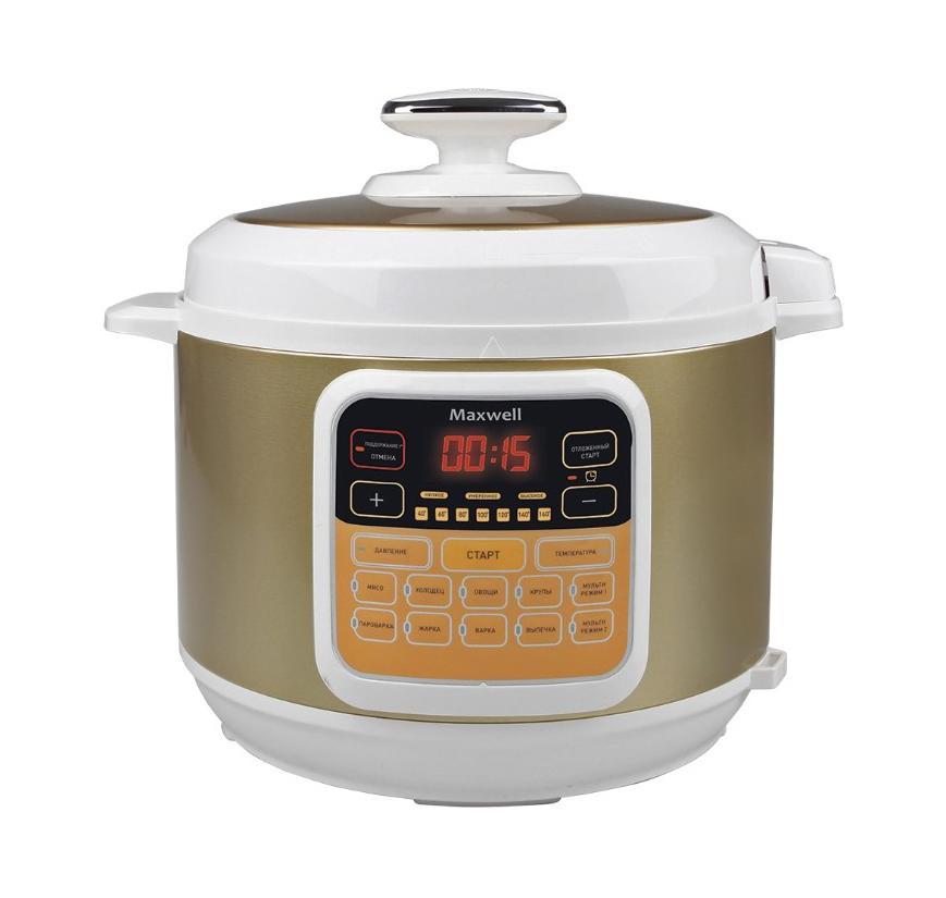 Maxwell MW-3810(GD) мультиварка-скороваркаMW-3810 Maxwell MW-3810(GD) мультиварка-скороваркаMW-3810УВАЖАЕМЫЕ КЛИЕНТЫ! Обращаем ваше внимание на тот факт, что объем чаши указан максимальный, с учетом полного наполнения до кромки. Шкала на внутренней стенке имеет меньший литраж.