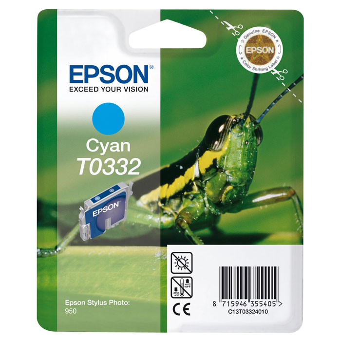 Epson T0332 (C13T03324010), Cyan картридж для SP950C13T03324010 Epson T0332 (C13T03324010), Cyan картридж для SP950C13T03324010Картридж Epson c чернилами для струйной печати.