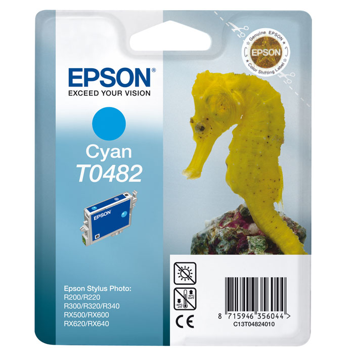 Epson T0482 (C13T04824010), Cyan картридж для R200/R300/RX500/RX600C13T04824010 Epson T0482 (C13T04824010), Cyan картридж для R200/R300/RX500/RX600C13T04824010Картридж Epson T048 с цветными чернилами для струйной печати.