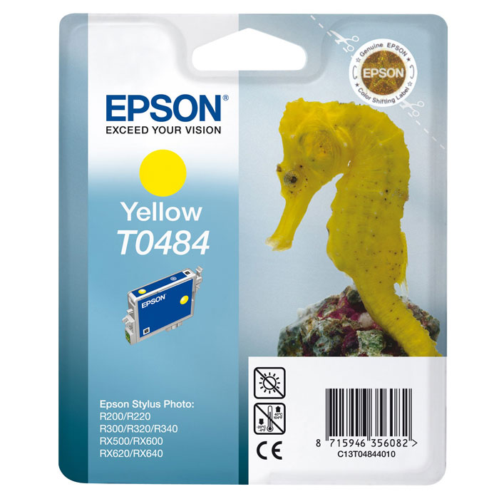 Epson T0484 (C13T04844010), Yellow картридж для R200/R300/RX500/RX600C13T04844010 Epson T0484 (C13T04844010), Yellow картридж для R200/R300/RX500/RX600C13T04844010Картридж Epson T048 с цветными чернилами для струйной печати.