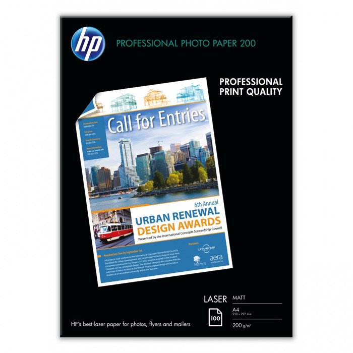 HP 200/A4/100л матовая фотобумага для лазерной печати (Q6550A)Q6550A HP 200/A4/100л матовая фотобумага для лазерной печати (Q6550A)Q6550AМатовая профессиональная фотобумага HP для лазерной печати. Ярко-белая фотобумага формата A4 с двусторонним матовым покрытием для печати цветных фотографий непревзойденного качества. Благодаря этому, а также высокой плотности 200 г/м2, она является идеальным решением для печати своими силами насыщенных изображениями цветных документов профессионального качества Сверхгладкое матовое покрытие для получения потрясающих, насыщенных натуральных цветов. Возможность создания профессионально выглядящих фотографий и насыщенных фотографиями документов при помощи цветных лазерных принтеров или копиров. Ярко-белая отделка гарантирует превосходный контраст и реалистичную цветопередачу Эта прочная бумага плотностью 200 г/м2 придает Вашим фотографиям и маркетинговым материалам ощущение тяжести и солидности. Сверхгладкая матовая поверхность создает также впечатление качества, которое трудно не заметить Высокая степень непрозрачности для создания одно- или...