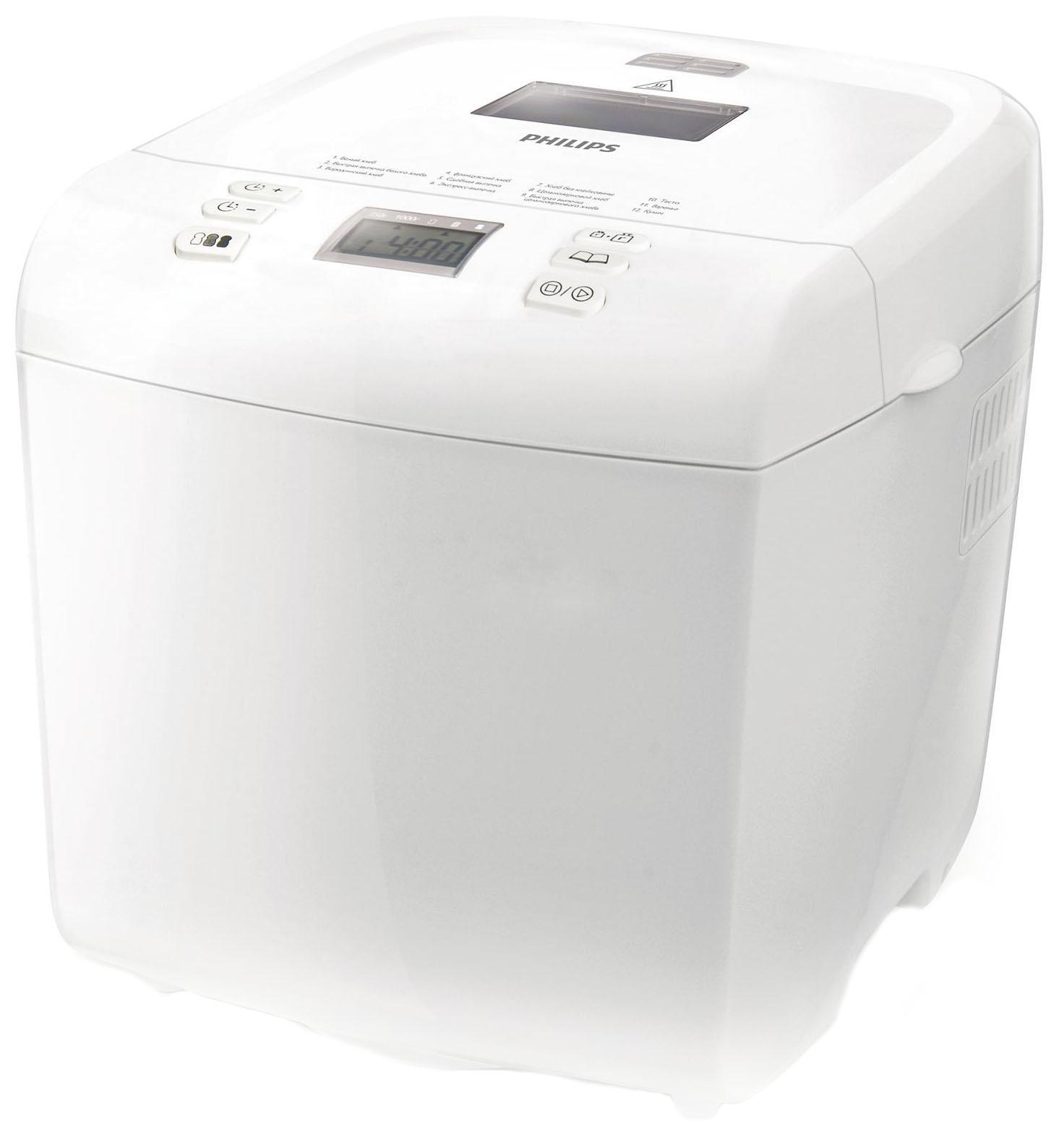 Philips HD9016/30 хлебопечкаHD9016/30 Philips HD9016/30 хлебопечкаHD9016/30Хлебопечь Philips имеет 12 простых программ для выпечки любой сложности — от полезного цельнозернового до французского хлеба, хлеба без глютена и сладкой выпечки. В ней также можно приготовить прекрасное пресное тесто или даже варенье. С хлебопечью Philips выпечка всегда вкусна и проста в приготовлении. Имеющиеся программы обеспечивают оптимальную температуру и время приготовления различных видов выпечки. Если у вас мало времени, можно воспользоваться программой быстрого выпекания или даже экспресс-выпекания, при которой выпечка будет готова за один час. Благодаря усовершенствованной системе контроля температуры хлебопечь Philips VIVA позволяет испечь хлеб на любой вкус — просто нажмите нужную кнопку на панели управления, и Вы получите выпечку со светлой, золотистой или темной корочкой. Выпекайте хлеб нужного размера. Просто выберите размер буханки на панели управления — средний (750 г) или большой (1000 г). Наслаждайтесь незабываемым вкусом и...
