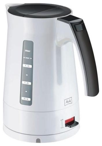 Melitta Enjoy Aqua, Black White чайникEnjoy Aqua белый,черный Melitta Enjoy Aqua, Black White чайникEnjoy Aqua белый,черныйЭлектрический чайник Melitta Enjoy Aqua Black-White с функцией автоматического отключения при закипании воды имеет съемный моющийся фильтр от накипи и нескользящее основание с отсеком для хранения шнура, а благодаря стильному исполнению станет отличным дополнением на вашей кухне.