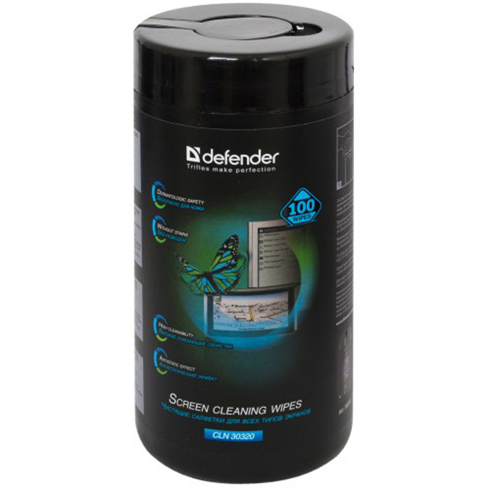 Defender CLN30320 салфетки чистящие для экранов в тубе (100 шт.)30320 Defender CLN30320 салфетки чистящие для экранов в тубе (100 шт.)30320Чистящие салфетки Defender CLN30320, пропитанные специальным составом, предназначены для эффективного и мягкого ухода за экранами всех видов: ЭЛТ, ЖК, плазменными панелями, а также стеклянными частями сканеров и копировальных аппаратов. Они удаляют загрязнения различного происхождения, снимают статическое электричество, не оставляют разводов. Чистящие салфетки Defender 30320 входят в линейку экономичных чистящих средств Defender Eсo, оптимально подходящих для ухода за компьютером и техникой в домашних условиях. Сочетание высококачественного материала салфеток и специально разработанного российскими химиками чистящего состава позволяют достичь моментального эффекта с минимальными усилиями. Размер салфетки: 170 х 125 мм Плотность материала: 21 г/м2 Состав: нетканый материал на основе вискозы смесовой термобонд, пропитывающий раствор (содержит антистатическую добавку). без отдушки