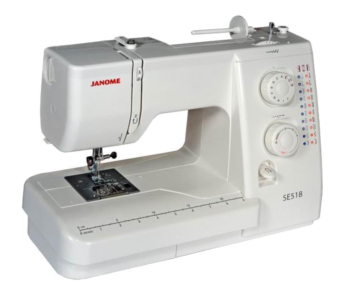 Janome SE 518 швейная машинаSE518 Janome SE 518 швейная машинаSE518Простая и удобная в эксплуатации швейная машина идеально подходит как для начинающих, так и для более опытных пользователей. Функция петля-полуавтомат позволит Вам быстро и качественно выполнить петли различной длины. Машина работает с различными видами тканей. С регулятором длины и ширины стежка Вам удастся еще больше разнообразить свою работу. Отличительные особенности: Электромеханическая швейная машина 21 швейная операция - рабочие строчки - потайные строчки - оверлочные строчки - трикотажные строчки - декоративные строчки - петля-полуавтомат - Регулировка длины стежка от 0 до 4 мм - Регулировка ширины зигзага до 5 мм - Регулятор натяжения верхней нити - Горизонтальный челнок - Рычаг обратного хода - Переключатель регулятора скорости на педали - Легко пристегивающаяся лапка - Дополнительный подъём лапки - Регулятор давления лапки на ткань ...