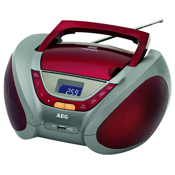 AEG SR 4358, Red аудиомагнитолаSR 4358 rot AEG SR 4358, Red аудиомагнитолаSR 4358 rotAEG SR 4358 - стильная и компактная магнитола с ЖК-дисплеем и различными вариантами цветового исполнения. Благодаря отсеку для батареек, устройство можно брать с собой в дорогу или на пикники. Для прослушивания ваших любимых радиостанций предусмотрен встроенный цифровой PLL и FM/AM-тюнер, а также телескопическая антенна. Магнитола имеет разъемы USB и AUX для подключения дополнительных устройств. Потребляемая мощность: 9 Вт Элементы питания: 6 х 1.5 В (UM2) (в комплект не входят)