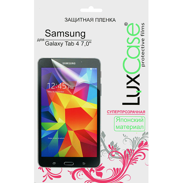 Luxcase защитная пленка для Samsung Galaxy Tab 4 7.0, суперпрозрачная80845 Luxcase защитная пленка для Samsung Galaxy Tab 4 7.0, суперпрозрачная80845Защитная пленка для Samsung Galaxy Tab 4 7.0 (антибликовая или суперпрозрачная) имеет два защитных слоя, которые снимаются во время наклеивания. Данная защитная пленка подходит как для резистивных, так и для емкостных экранов, не снижает чувствительности на нажатие. На защитной пленке есть все технологические отверстия под камеру, кнопки и вырезы под особенности экрана. Благодаря использованию высококачественного японского материала пленка легко наклеивается, плотно прилегает, имеет высокую прозрачность и устойчивость к механическим воздействиям. Потребительские свойства и эргономика сенсорного экрана при этом не ухудшаются.