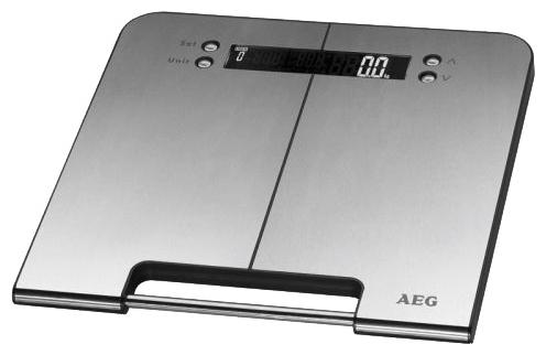AEG PW 5570 FA Inox, 5 in 1 напольные весыPW 5570 FA AEG PW 5570 FA Inox, 5 in 1 напольные весыPW 5570 FAAEG PW 5570 FA Inox, 5 in 1 - диагностические напольные весы с платформой из нержавеющей стали. Особенности: Память до 10 пользователей Единицы измерения: кг, lb, st Определение доли воды: 20-75% Определение доли жировой ткани: 1-60% Определение доли мышечной ткани: 10-50% Высококачественный дисплей большой четкости Автоматическое включение при наступании и автоматическое отключение Нескользящие ножки, ручка для переноски