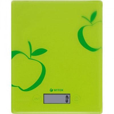Vitek VT-2400, Green кухонные весыVT-2400 Green Vitek VT-2400, Green кухонные весыVT-2400 GreenЯркие, стильные кухонные весы привнесут изюминку в любую кухню. Они не только красивы визуально, но и очень точны при взвешивании разных продуктов. Стеклянное основание отличается простым уходом за ним. Поэтому все остатки от продуктов можно просто вытереть влажной тряпкой. При использовании весов вам не потребуется включать их. Ведь весы включаются и выключаются автоматически, что максимально удобно для любой хозяйки. Более того, на ЖК-дисплее отражается масса продуктов с точностью до одного грамма, а указатель перегрузки всегда подскажет вам, что на весах общая масса продуктов превышает 5 кг.