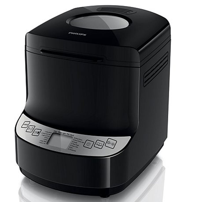 Philips HD9046/90 хлебопечьHD9046/90 Philips HD9046/90 хлебопечьHD9046/90Хлебопечь Philips HD9046/90 имеет 14 простых программ для выпечки любой сложности — от полезного цельнозернового до французского хлеба, хлеба без глютена и сладкой выпечки. В ней также можно испечь сдобу по оригинальным рецептам, а также приготовить прекрасное пресное тесто или даже варенье. Благодаря усовершенствованной системе контроля температуры хлебопечь Philips позволяет испечь хлеб на любой вкус — просто нажмите нужную кнопку на панели управления, и Вы получите выпечку со светлой, золотистой или темной корочкой. Хлебопечь имеет таймер, просто установите перед сном таймер отсрочки старта на нужное время, и, пока Вы спите, хлебопечь испечет превосходный свежий хлеб к Вашему завтраку. Во время замешивания теста хлебопечь издает звуковой сигнал, сообщающий о том, что можно добавить дополнительные ингредиенты. Philips HD9046/90 оснащена специальным режимом и емкостью для приготовления домашнего йогурта. Имеется программа быстрого выпекания. Размер выпечки...