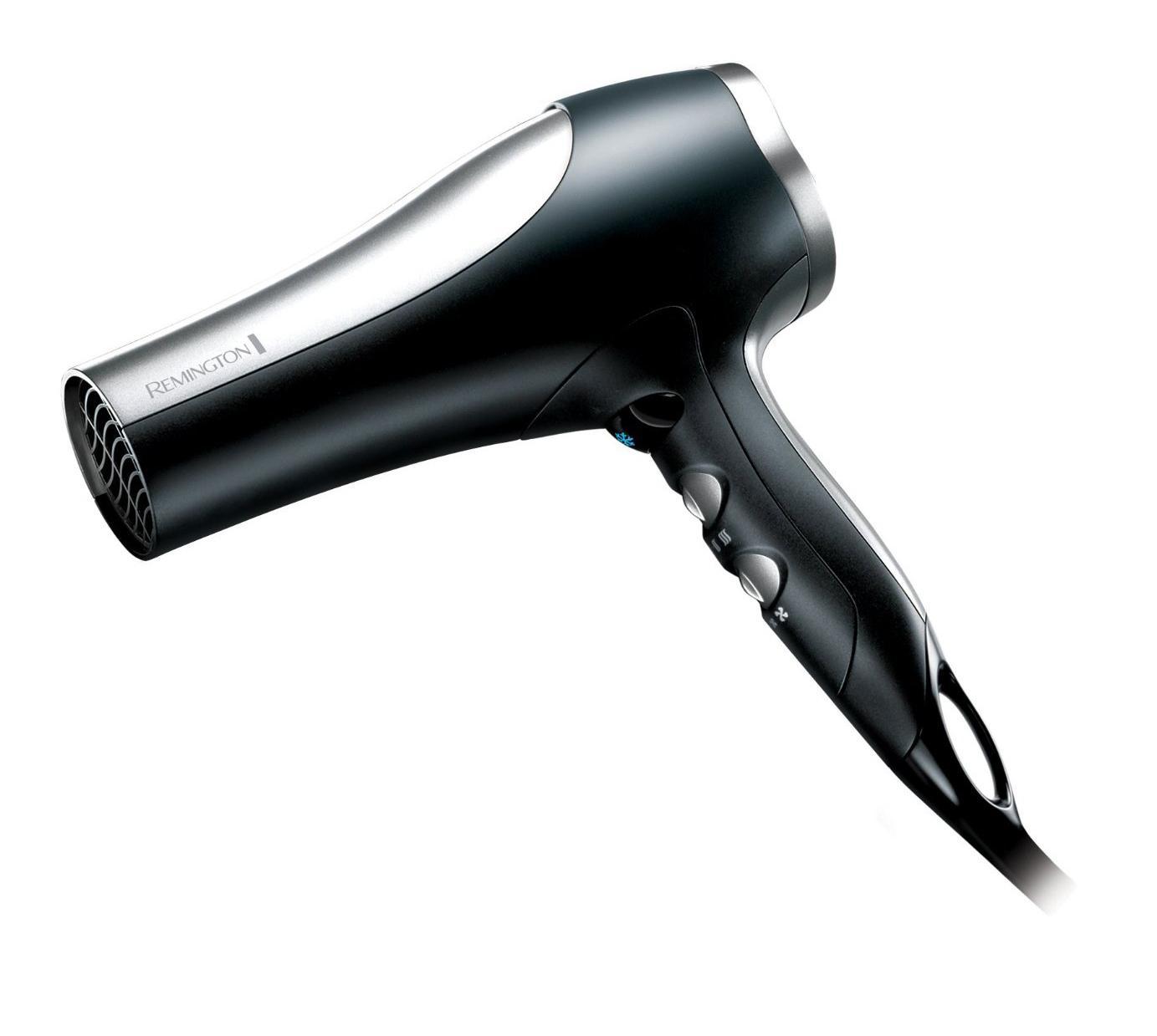 Remington D5017 Pro 2100 фенD5017 Remington D5017 Pro 2100 фенD5017Remington D5017 может по праву сравниваться с профессиональными моделями. Невероятно мощный - 2100 Вт, что позволяет развивать высокую скорость воздушного потока, тем самым ускорять процесс сушки. Это значит, что волосы принимают желаемую форму именно в результате намеренного воздействия феном, а не высыхают естественным путем, в произвольной форме. Удобным дополнением является возможность регулировать температуру и скорость водушного потока. Благодаря комфортной регулировке температуры и мощности этот фен подойдет для любого типа волос. Если у Вас здоровые и крепкие волосы - можно смело экспериментировать с насадками, и использовать различные режимы работы. В случае если же у Вас окрашенные, слабые или ломкие волосы, или же необходим бережный уход, по каким либо другим причинам, у этого фена найдется режим который подойдет именно Вам.