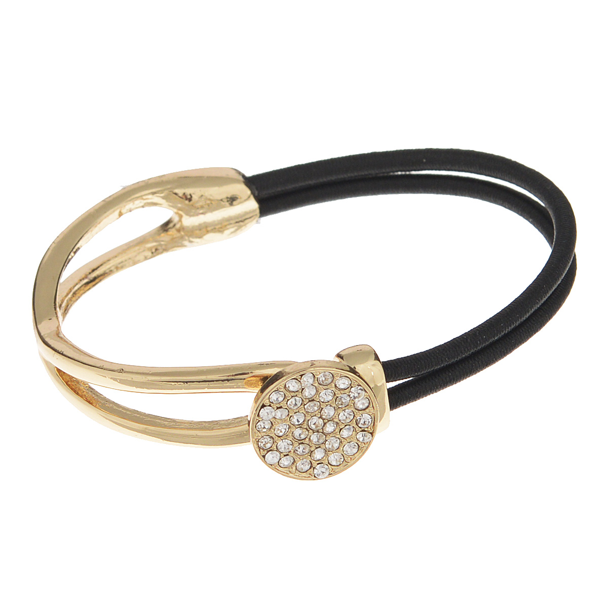 Браслет AtStyle247, цвет: черный, золотой. T-B-6030-BRAC-GL.BLACKT-B-6030-BRAC-GL.BLACK Браслет AtStyle247, цвет: черный, золотой. T-B-6030-BRAC-GL.BLACKT-B-6030-BRAC-GL.BLACKШикарный женский браслет AtStyle247 выполнен из плотной эластичной резинки и металлического сплава. Металлическая часть дополнена круглым декоративным элементом со стразами. Браслет застегивается при помощи застежки-петельки. Эластичная прочная резинка позволяет идеально посадить модель на руке. Это украшение позволит вам с легкостью воплотить самую смелую фантазию и создать собственный неповторимый образ. Красивый и необычный браслет блестяще подчеркнет ваш изысканный вкус и поможет внести разнообразие в привычный образ.