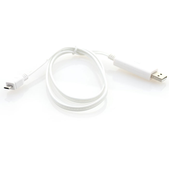 Gmini mCable MEL200, White кабель USBАК-00000517 Gmini mCable MEL200, White кабель USBАК-00000517Кабель с подсветкой Gmini mCase MEL200 позволяет подключать к порту USB компьютера или зарядного устройства смартфоны, планшеты, телефоны, MP3-плееры, игровые приставки с разъемами microUSB. Во время подключения устройства по белому кабелю бегут огни синего цвета., а по черному кабелю - огни зеленого цвета. После полной зарядки устройства огни останавливаются.