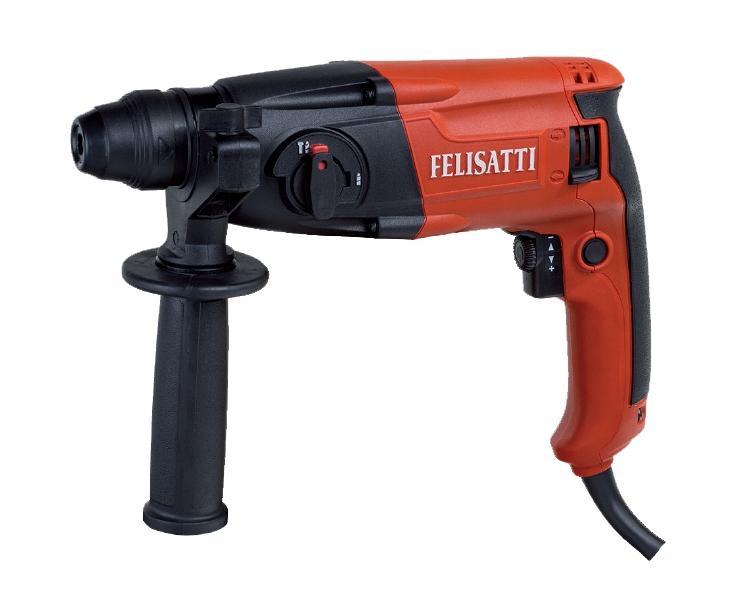 Felisatti RH18/450ER перфораторRH18/450ER Felisatti RH18/450ER перфораторRH18/450ERДомашний помощник Производитель ручного инструмента Felisatti создал модель RH18/450ER для использования как в быту, так и на производстве. Перфоратор предназначен для создания отверстий в металле, в дереве и других твердых материалах. В режиме «сверление с ударом» инструмент способен продолбить отверстие в бетоне, кирпиче, керамике. А если переключиться в режим «завинчивание» инструмент превращается в обычный шуруповерт, которым можно вкручивать саморезы. Отличная производительность При относительно не сложных видах работ, а также при эксплуатации инструмента на высоте вам необходим сравнительно легкий и производительный перфоратор. Именно таким является RH18/450ER от производителя Felisatti. Весом 2 кг, он снабжен мощным двигателем 450 Вт и длинным сетевым кабелем 2 м. Модель имеет функцию удара с энергией 1.2 Дж, частотой 7500 уд/мин., что делает его отличным «убийцей» бетона и кирпича. Долбить или сверлить ...