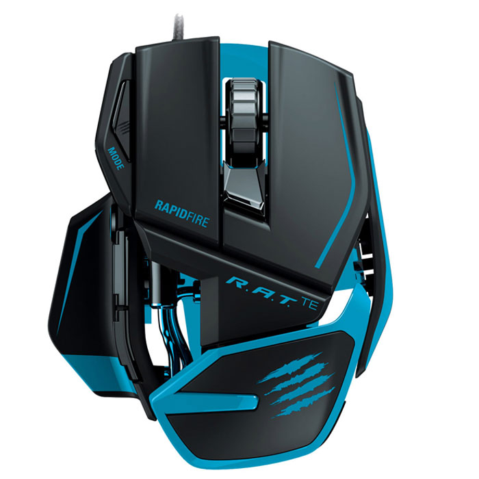 Mad Catz R.A.T.TE, Matt Black игровая мышь (MCB437040002/04/1)MCB437040002/04/1 Mad Catz R.A.T.TE, Matt Black игровая мышь (MCB437040002/04/1)MCB437040002/04/1Mad Catz R.A.T. TE - игровая компьютерная мышь, которая использует лазерный датчик Philips с разрешением до 8200 dpi, в основе работы которого лежит эффект Доплера. Мышка автоматически может определять тип поверхности, на которой находится. Девайс оснащен последними технологиями и совместим с целым рядом устройств. Полностью настраиваемая подставка под ладонь, 9 программируемых кнопок и интерфейс GameSmart означают современный уровень эффективности и удобства. Благодаря сенсору twin-eye, мышь стала чемпионом по длительности службы. Кабель в тканевой оплетке Ускорение 50 G Время отклика: 1 мсек