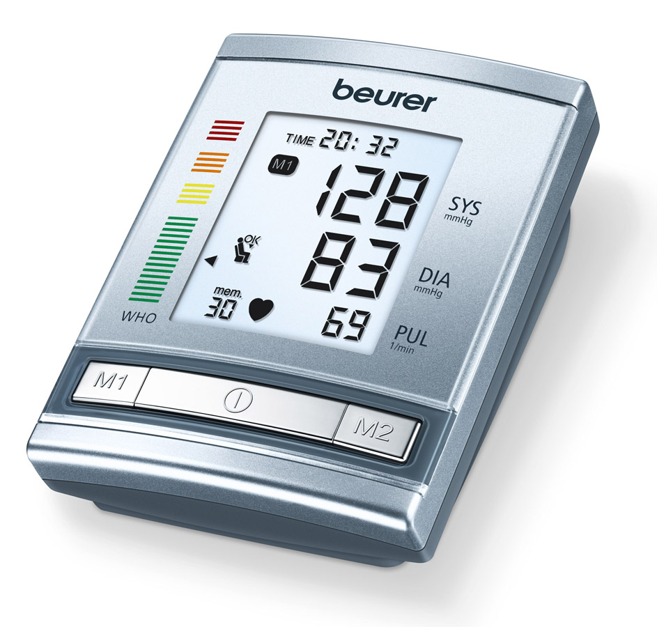 Тонометр Beurer BM607102030 Тонометр Beurer BM607102030Автоматический тонометр на предплечье с функцией индикации состояния покоя и правильного положения тела для измерения. Автоматическое измерение артериального давления и частоты пульса в плечевой артерии. Запатентованный индикатор состояния покоя для получения точных результатов измерения Индикация HSD = диагностика гемодинамической стабильности Классификация по ВОЗ и распознание аритмии 2 x 60 ячеек памяти Расчет среднего значения Большой, хорошо видимый дисплей Возможна работа от блока питания Дата и время Автоматическое отключение Индикация замены батарейки Для окружности плеча: 22 - 32 см