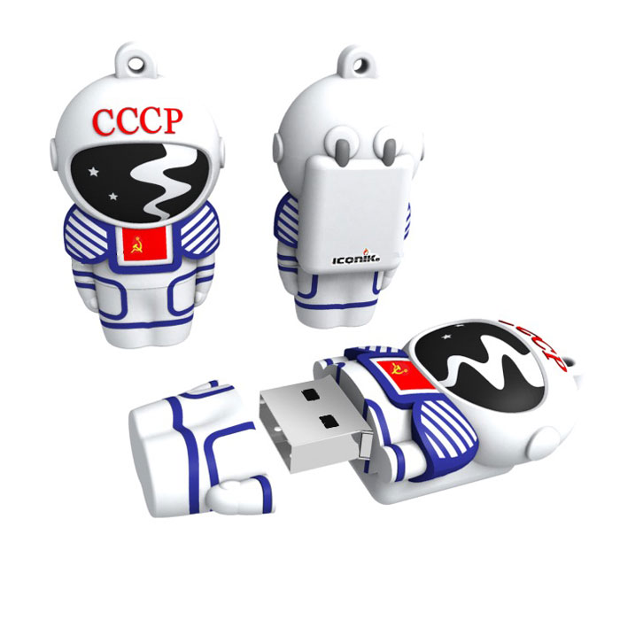 Iconik Космонавт 16GB USB-накопительRB-CCCP-16GB Iconik Космонавт 16GB USB-накопительRB-CCCP-16GBФлеш-накопитель Iconik Космонавт имеет весьма нестандартный дизайн. Накопитель ударопрочный и защищен резиновым корпусом, а высокая пропускная способность и поддержка различных операционных систем делают его незаменимым. Iconik Космонавт - отличный выбор современного творческого человека, который любит яркие и нестандартные вещи.