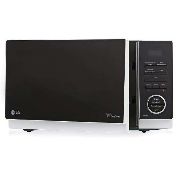 LG MS2353H, White СВЧ-печьMS2353H LG MS2353H, White СВЧ-печьMS2353HСтрогий классический дизайн микроволновой печи LG MS2353H позволит ей органично влиться в общий дизайн вашей кухни, а большое количество полезных функций, таких как автоматическое приготовление и автоматическое размораживание, сделает ее незаменимой помощницей в приготовлении вкусных блюд. Автопрограммы приготовления Международная кухня 32 уникальные программы, позволяющие легко и без усилий приготовить блюда по традиционным рецептам французской, итальянской, восточной и русской кухни. Достаточно лишь заложить необходимые продукты в камеру и выбрать подходящее меню, а печь сама установит оптимальный режим приготовления блюда для придания ему насыщенного и неповторимого вкуса. Легкоочищаемое покрытие LG EasyСlean Специальное легкоочищаемое покрытие LG EasyСlean внутренней камеры печи очищается от жира значительно быстрее и легче, по сравнению с обычным покрытием. Более того, компания LG предоставляет 10 лет гарантии на это покрытие. ...
