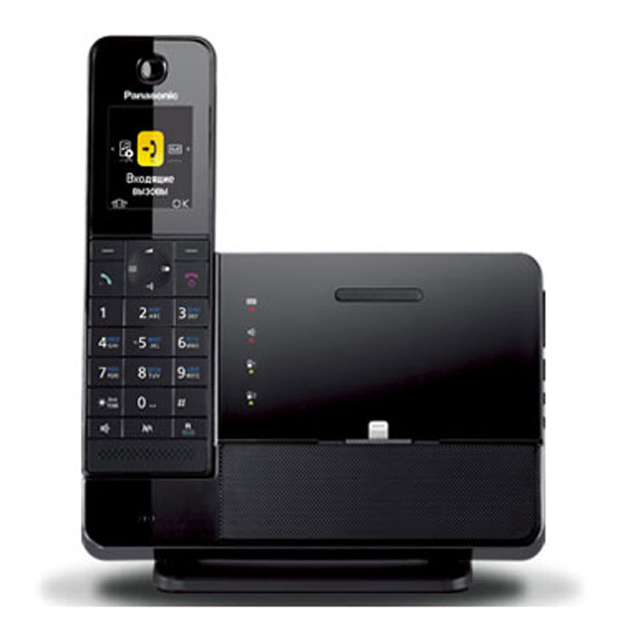 Panasonic KX-PRL260RUB DECT телефон с док-станцией для iPhoneKX-PRL260RUB Panasonic KX-PRL260RUB DECT телефон с док-станцией для iPhoneKX-PRL260RUBМодель Panasonic KX-PRL260RU была специально разработана для iPhone, соответствуя ему как в плане внешнего вида, так и в плане практичности использования. Базовый блок сочетает в себе стильный дизайн, и имеет возможность подключения и зарядки вашего iPhone с помощью разъема Lightning. Разъем Lightning подвижный, что позволяет легко и быстро снять iPhone с док-станции. Воспроизведение музыки или голосов во время видеосвязи на iPhone может производится с помощью динамиков базового блока. Вы можете использовать трубку дистанционно для регулировки громкости динамиков базового блока или воспроизведения, остановки, перемотки и повтора музыки на смартфоне. Данная функция совместима с устройствами Bluetooth с поддержкой технологии A2DP (Advanced Audio Distribution Profile ), включая устройства Android. Функция Link to Mobile позволяет с удобством пользоваться преимуществами мобильного телефона, находясь дома. Подключая Ваш мобильный телефон к базовому блоку при помощи...