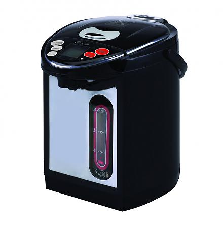 Brand 4404B, Black термопот4404B Brand 4404B, Black термопот4404BТермопот – это своеобразный гибрид чайника и термоса. Это японское изобретение позволяет кипятить воду и сохранять ее горячей в течение суток, а некоторые модели и неограниченное количество времени. Это позволяет не только в любой момент получить горячую воду, но и сэкономить электроэнергию, так как не нужно будет кипятить ее снова и снова. Температура воды в термопоте остается на уровне 95-98 градусов в течение пяти-шести часов после кипячения, а после – около 80 градусов. Разные модели термопотов обладают различными функциями. К примеру, практически все термопоты можно настроить на определенный температурный режим – для заваривания чая или кофе, приготовления детского питания и других целей. Термопот способен сохранять воду горячей долгое время и при этом не тратить электроэнергию за счет хорошей термоизоляции, которая сводит к минимуму потери тепла. Термопот при полном потреблении мощности требует около 0,7—0,8 кВт, что в несколько раз меньше, чем потребление мощности обычного...