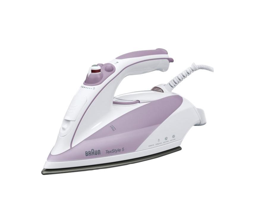 Braun TexStyle TS 505 утюг0X12711014 Braun TexStyle TS 505 утюг0X12711014Утюги серии TexStyle 5 - синоним высокого качества, безупречный результат глажения на всех типах тканей, вплоть до мельчайших деталей. Уникальная подошва, в сочетании с эффективным паровым ударом, гарантирует легкое разглаживание всех складок на вашей одежде. Идеальное скольжение и непревзойденный результат каждый раз, при использовании утюгов Braun. Паровой утюг Braun TexStyle 5 имеет мощность 2000 Ватт, благодаря чему вы получаете интенсивную подачу пара. Мощный пар позволяет разглаживать большие участки одежды одним движением. Безупречный результат быстро и просто.