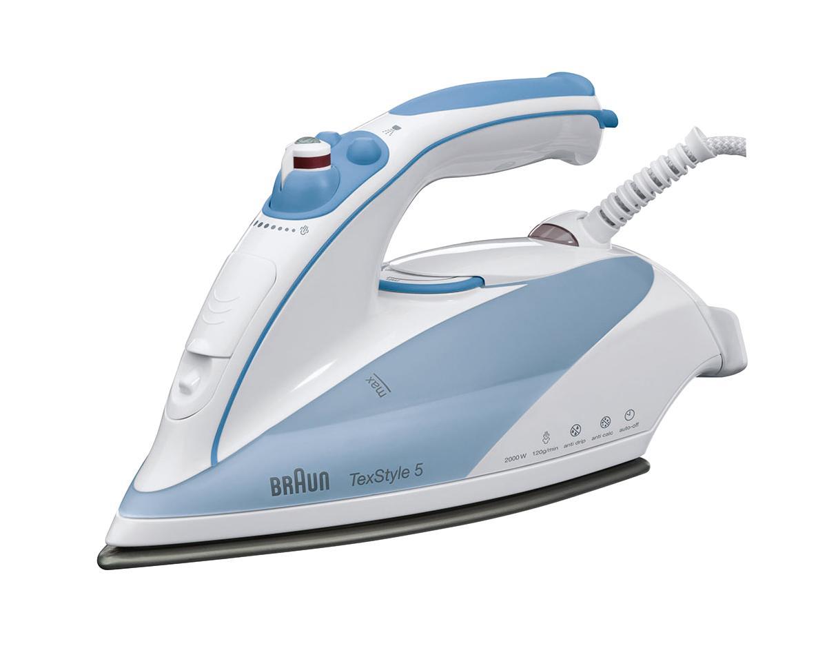 Braun TexStyle TS 525 Auto-off0X12711016 Braun TexStyle TS 525 Auto-off0X12711016«TexStyle Control.» Утюг премиум класса мощностью 2400 Вт. Паровой удар 120 г/мин., регулируемая подача пара до 50 г/мин., вертикальное отпаривание. Выброс пара из носика. Подошва Eloxal, 71 паровое отверстие. Функции «Спрей» и «Антикапля». Система очистки от накипи. Шнур, вращающийся на 360°. Новый дизайн.