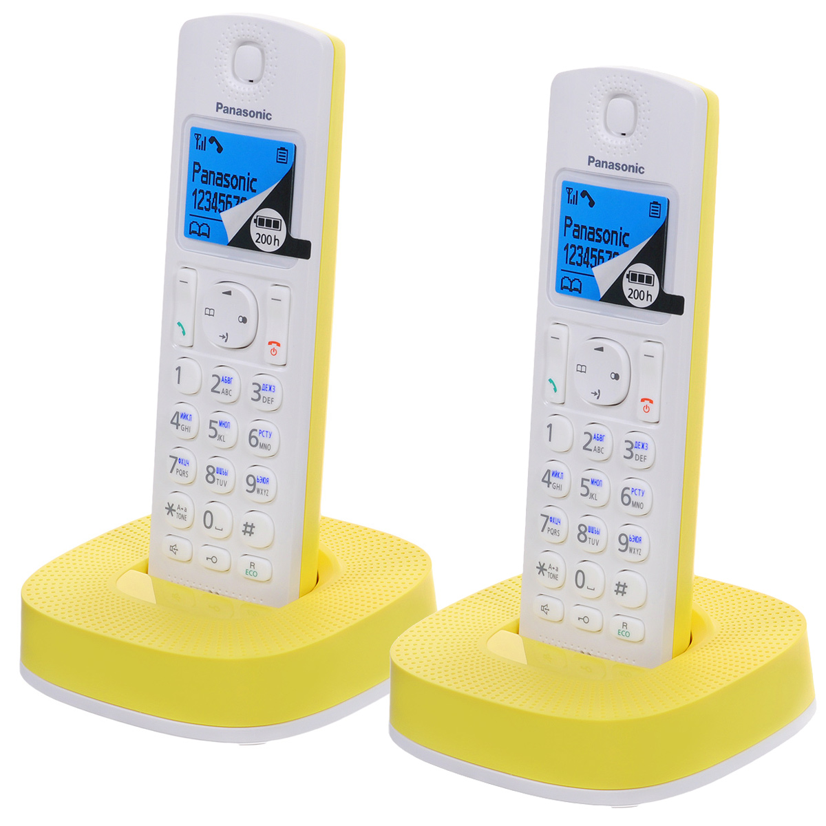 Panasonic KX-TGC312RUY, White Yellow DECT телефонKX-TGC312RUY Panasonic KX-TGC312RUY, White Yellow DECT телефонKX-TGC312RUYPanasonic KX-TGC312RU - компактный и стильный DECT-телефон, который впишется в любой интерьер. Сведите к минимуму количество нежелательных звонков. Вы можете заблокировать любой выбранный номер, а также любые последовательности чисел (от 2 до 8 цифр), совпадающие с номерами, внесенными в черный список. С помощью специальной кнопки блокировки клавиш вы можете избежать случайных вызовов и нежелательных изменений настроек, поэтому телефон можно с удобством носить в кармане. Питание устройства осуществляется от аккумуляторов типа Ni-MH (в комплекте).
