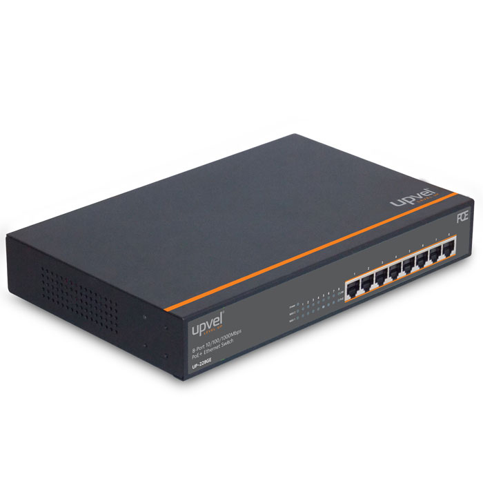 UPVEL UP-228GE коммутаторUP-228GE UPVEL UP-228GE коммутаторUP-228GE8-портовый гигабитный PoE+ коммутатор Upvel UP-228GE с технологией GREENforce позволяет значительно сэкономить на приобретении и монтаже дополнительного оборудования и кабелей. Для передачи данных и питания устройств можно использовать имеющиеся сетевые кабели (технология Power over Ethernet). Данный неуправляемый коммутатор имеет 8 портов Gigabit Ethernet PoE+, каждый из которых обеспечивает до 30 Вт для питания таких устройств, как уличные Wi-Fi точки доступа повышенной мощности, наклонно-поворотные IP-камеры, VoIP оборудование и др. Предусмотрена возможность установки в стойку. Коммутатор автоматически распознает тип подключенного устройства и обеспечивает до 30 Вт для устройств стандарта 802.3at PoE+ (не более четырех подключенных устройств) и до 15 Вт для устройств стандарта 802.3af PoE. Если к порту подключено устройство, не поддерживающее технологию PoE, то подача питания автоматически блокируется, и через порт передаются только данные. В случае простоя...
