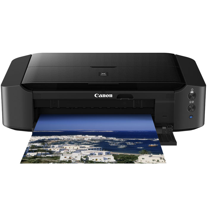Canon Pixma iP8740 принтер8746b007 Canon Pixma iP8740 принтер8746b007Canon PIXMA iP8740 — это фотопринтер формата А3, А3+ продвинутого уровня. Для печати фотографий используется шестицветный набор раздельных чернильниц, позволяющий экономно расходовать чернила: если кончается один цвет, вы заменяете только его, продолжая использовать остальные цвета. Стандартный набор цветов голубой, желтый, пурпурный и черный расширен пигментным черным и пигментным серым — это позволяет лучше передать оттенки серого на фотографиях, особенно в случае черно-белой печати. Принтер позволяет печатать не только на фотобумаге любого формата, максимально А3+, но и на CD и DVD-дисках с бумажной основой. Подключить принтер к компьютеру можно как традиционным способом, при помощи кабеля, так и без него, используя Wi-Fi. Благодаря беспроводному подключению к интернету, вы можете отправить на печать фотографии напрямую из социальных сетей или облачных хранилищ, а так же распечатывать любые документы и изображения со смартфона или...