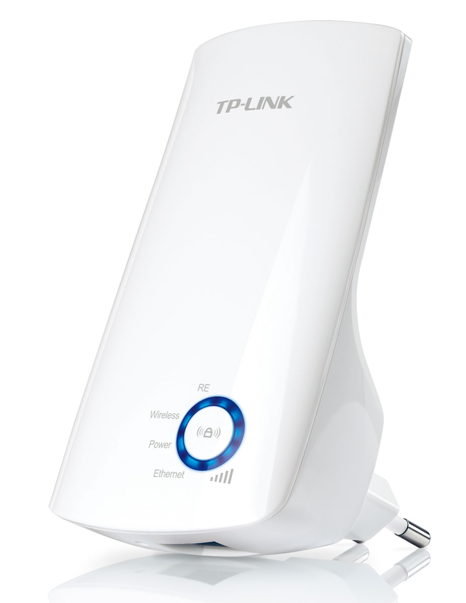 TP-Link TL-WA850RE усилитель беспроводного сигналаTL-WA850RE TP-Link TL-WA850RE усилитель беспроводного сигналаTL-WA850REУсилитель WiFi сигнала со скоростью передачи данных до 300 Мбит/с модели TL-WA850RE предназначен для расширения зоны покрытия и увеличения мощности сигнала существующей беспроводной сети, а также для устранения мертвых зон. Скорость передачи данных до 300 Мбит/с, маленький размер и удобство размещения на стене, кнопка Range Extender - все это поможет вам с легкостью расширить зону покрытия беспроводной сети. А благодаря порту Ethernet TL-WA850RE может работать в качестве беспроводного адаптера для подключения проводных устройств. Благодаря порту Ethernet усилитель сигнала TL-WA850RE может работать в качестве беспроводного адаптера для подключения цифрового видеорекордера и просмотра Инетрнет-телевидения, для соединения с такими проводными устройствами, как Blu-ray плееры и игровые консоли, а кроме того может обеспечивать общий доступ к беспроводной сети. Мощность передатчика: 20 dBm