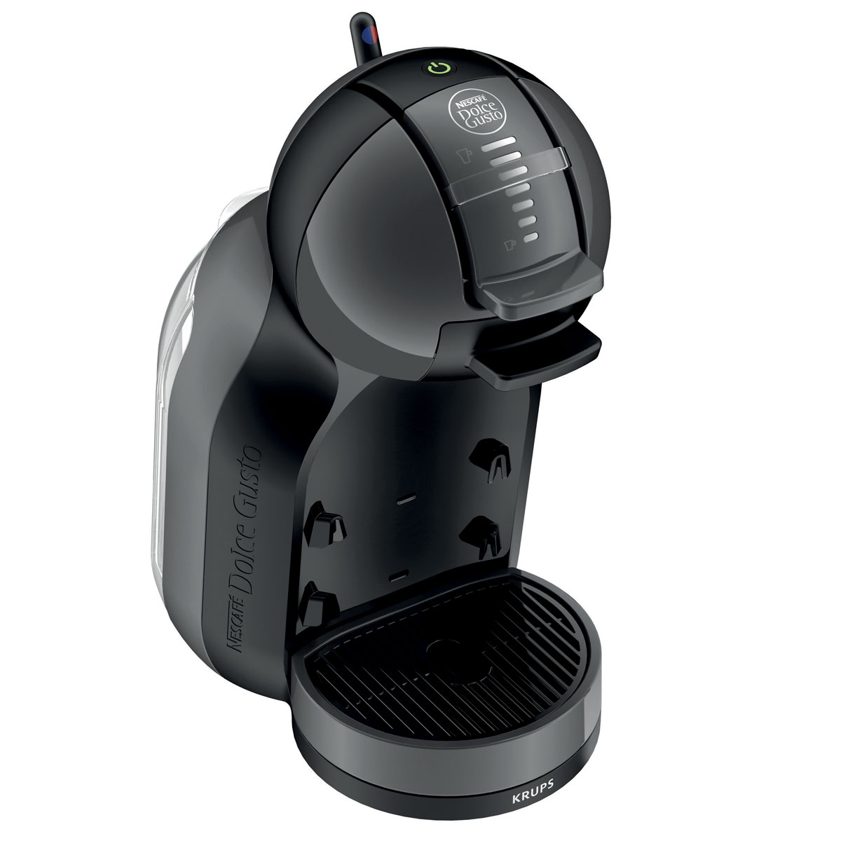 Кофемашина NESCAFE Dolce Gusto Krups KP120810 Mini Me чернаяKP120810 Кофемашина NESCAFE Dolce Gusto Krups KP120810 Mini Me чернаяKP120810Krups KP120810 Mini Me - уникальная система автоматического приготовления кофе, других горячих и холодных напитков с использованием капсул. Эта капсульная кофемашина специально разработана для ее использования в домашних условиях. Герметичные капсулы оптимизируют давление воды для каждого вида кофе. Капсульная кофемашина использует профессиональное давление в 15 бар, что каждый раз гарантирует идеальный вкус и качество кофе. Простота приготовления превосходного натурального кофе Просто вставьте капсулу, установите объем напитка (указанного на капсуле), нажмите кнопку, и система сама приготовит напиток по эталонному рецепту. Имеется множество вкусов на ваш выбор: эспрессо, лунго, капучино, латте макиато, чокочино, шоколад Несквик, чай и многое другое. Контейнер для отходов Съемный лоток для сбора капель Регулируемая по высоте подставка для чашек