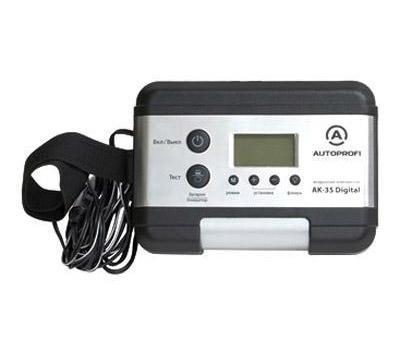 Цифровой компрессор Autoprofi, 140 ВтAK-35 Digital Цифровой компрессор Autoprofi, 140 ВтAK-35 DigitalЦифровой компрессор Autoprofi используется для накачивания воздухом автомобильных шин, велосипедных шин, спортивного инвентаря, надувных изделий. Подходит для использования с любыми легковыми автомобилями, включая внедорожники и минивэны. Программируемый уровень давления и функция автоматической остановки. Удобный индикатор. Сохранение в памяти запрограммированных параметров давления. Тестирование электросистем автомобиля позволяет узнать состояние аккумуляторной батареи и электрогенератора.